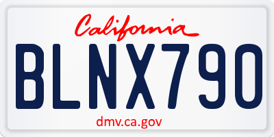 CA license plate BLNX790