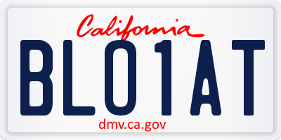 CA license plate BLO1AT