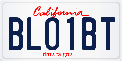 CA license plate BLO1BT