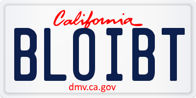 CA license plate BLOIBT