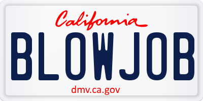 CA license plate BLOWJOB