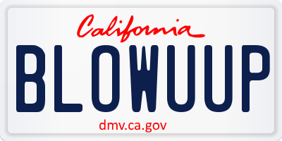 CA license plate BLOWUUP