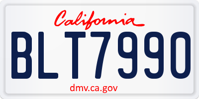 CA license plate BLT7990