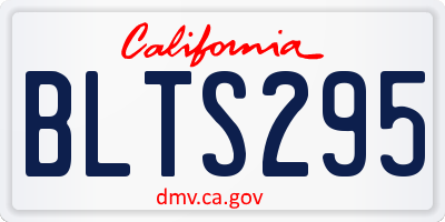 CA license plate BLTS295