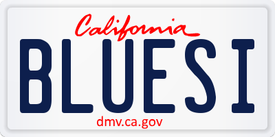 CA license plate BLUESI