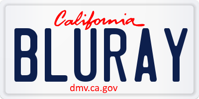 CA license plate BLURAY
