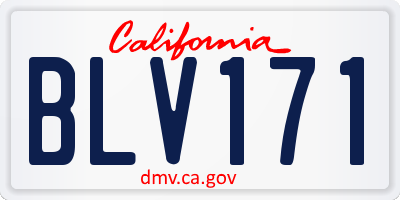 CA license plate BLV171