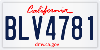 CA license plate BLV4781