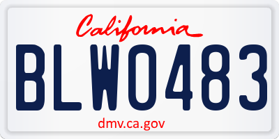 CA license plate BLW0483