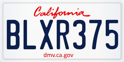 CA license plate BLXR375