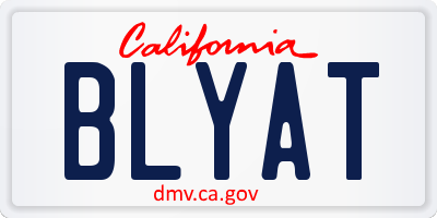 CA license plate BLYAT