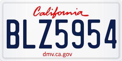 CA license plate BLZ5954