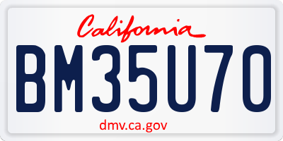 CA license plate BM35U70