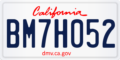 CA license plate BM7H052