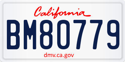 CA license plate BM80779