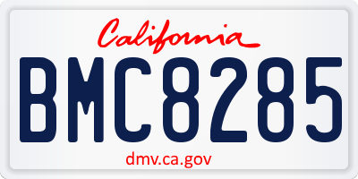 CA license plate BMC8285