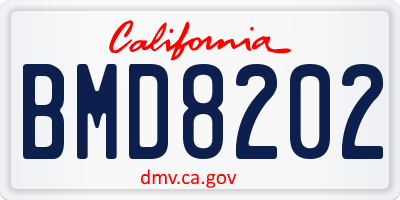 CA license plate BMD8202