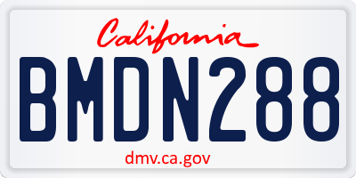 CA license plate BMDN288