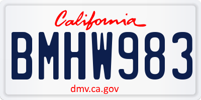 CA license plate BMHW983