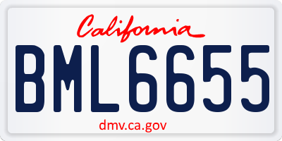 CA license plate BML6655