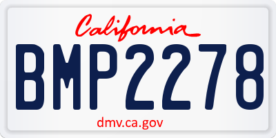 CA license plate BMP2278