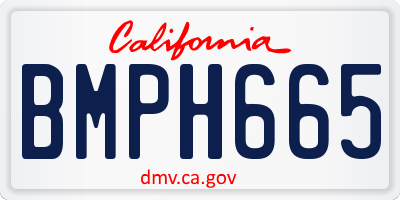 CA license plate BMPH665