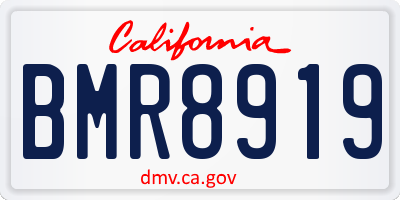 CA license plate BMR8919