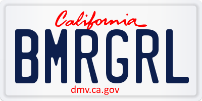 CA license plate BMRGRL