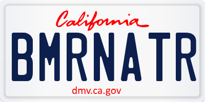 CA license plate BMRNATR