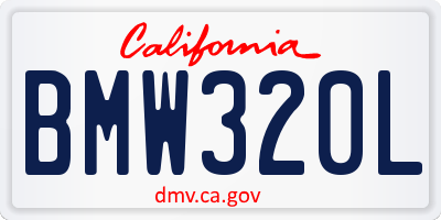 CA license plate BMW320L