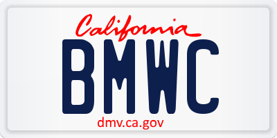 CA license plate BMWC