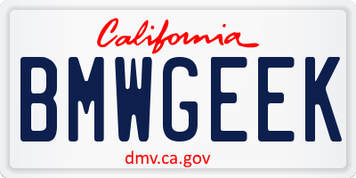 CA license plate BMWGEEK