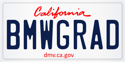 CA license plate BMWGRAD