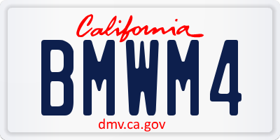 CA license plate BMWM4