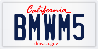 CA license plate BMWM5