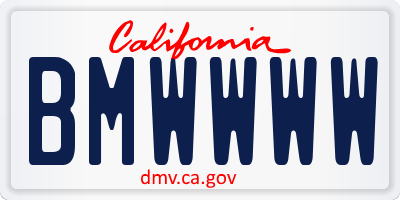 CA license plate BMWWWW