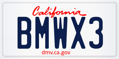 CA license plate BMWX3