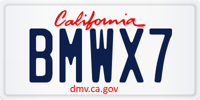 CA license plate BMWX7