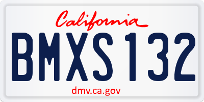 CA license plate BMXS132