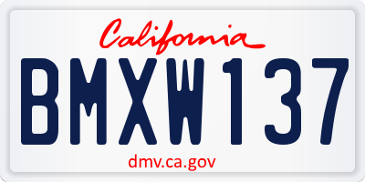 CA license plate BMXW137