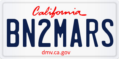 CA license plate BN2MARS