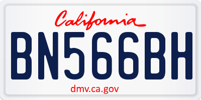 CA license plate BN566BH