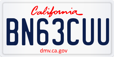 CA license plate BN63CUU