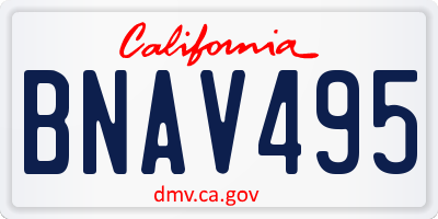 CA license plate BNAV495