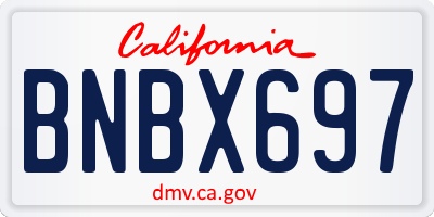 CA license plate BNBX697