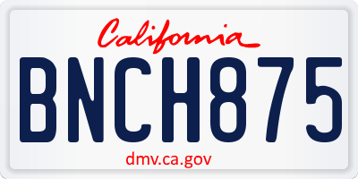 CA license plate BNCH875