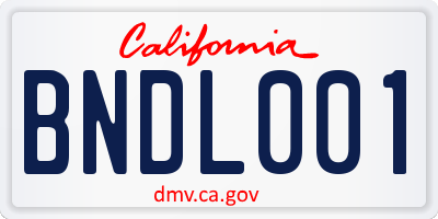 CA license plate BNDL001