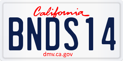 CA license plate BNDS14