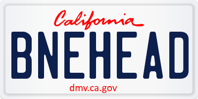 CA license plate BNEHEAD