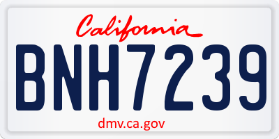 CA license plate BNH7239